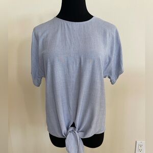 Madewell Button-Back Tie Tee in Classon Stripe Size Medium